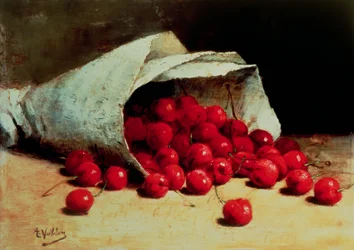 Un sac de cerises renversé